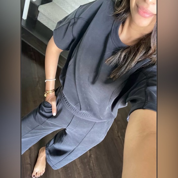 lululemon athletica Sweaters - Lululemon Softstreme Perfectly Oversized Crewneck & Wide Leg Pant Set - Black